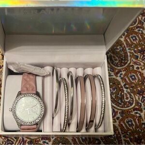Women’s Pink Watch and Bracelet Set by